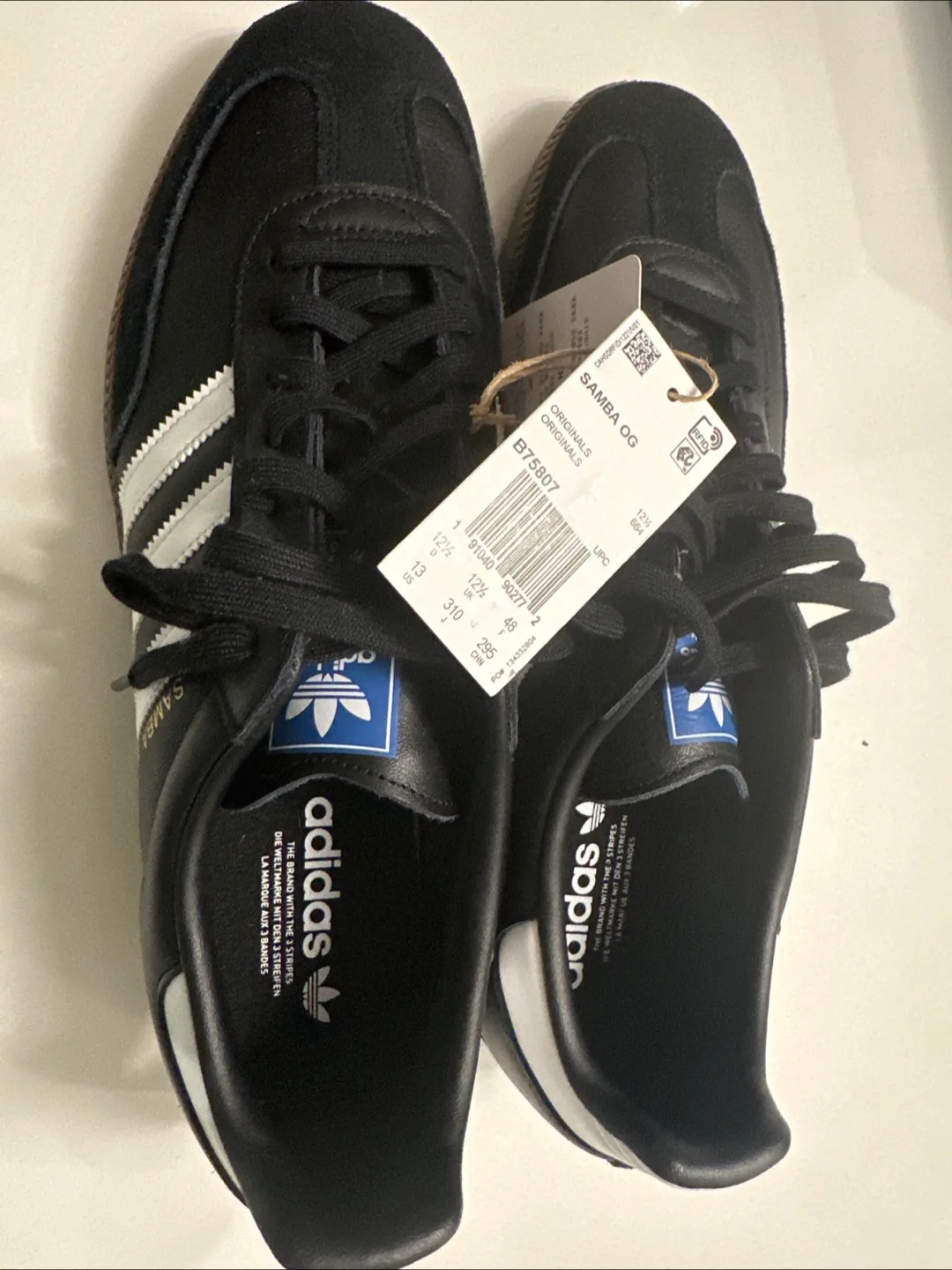 New Adidas Samba OG Black/White Men's US 12.5 image indicator(2)