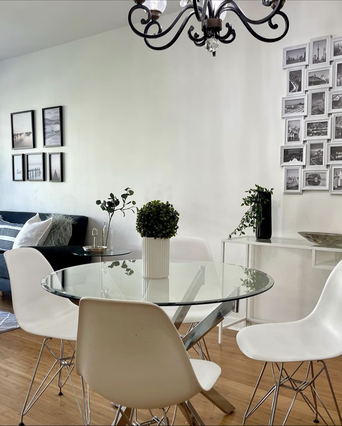 4 Eiffel style White Chairs