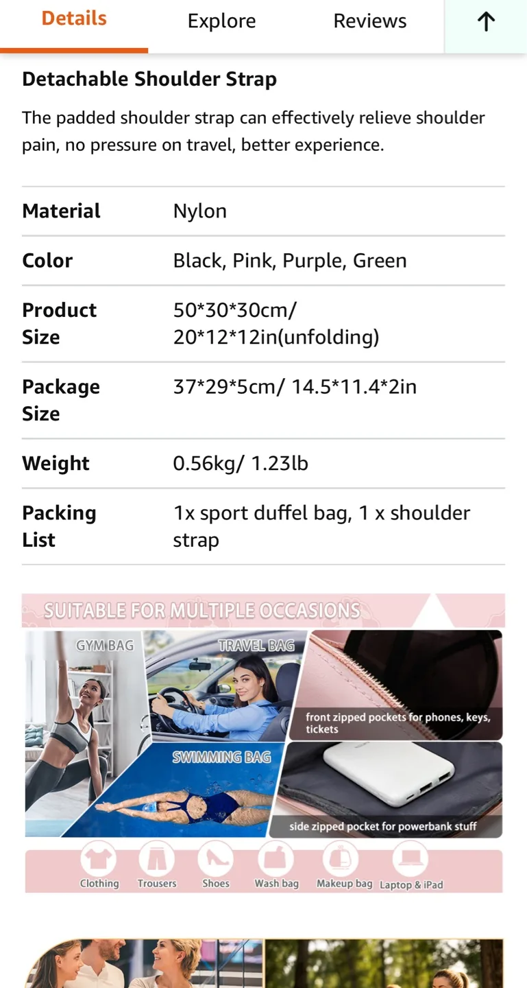 35L Dry/ Wet Separated Duffel Bag With Shoe Compartment image indicator(5)