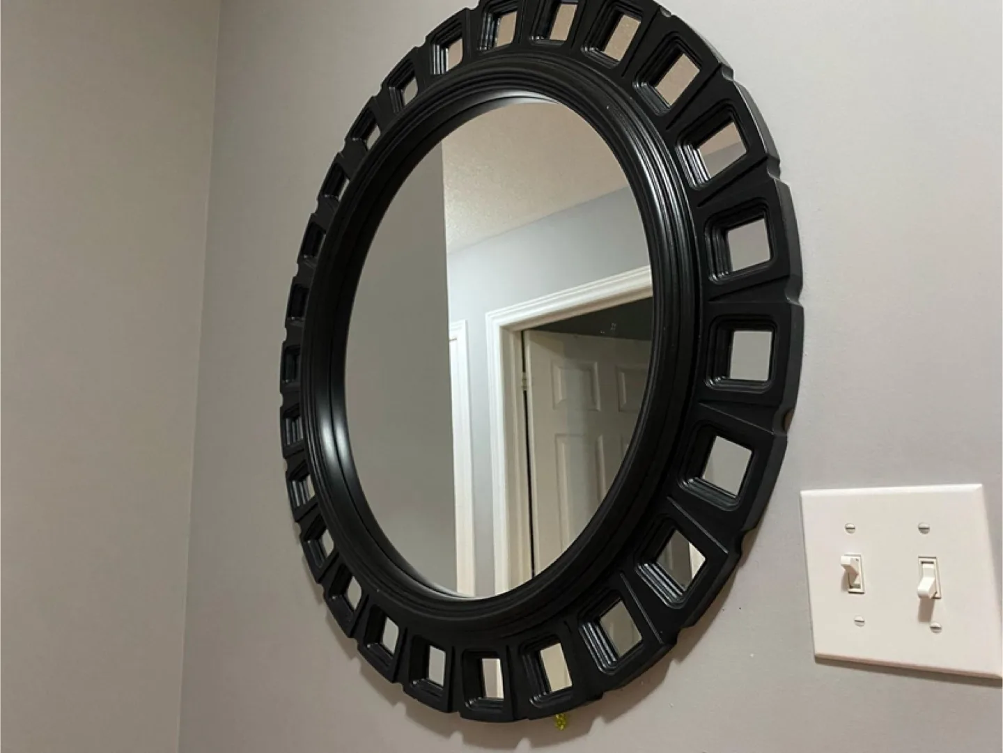 Black Round Wall Mirror thumbnail