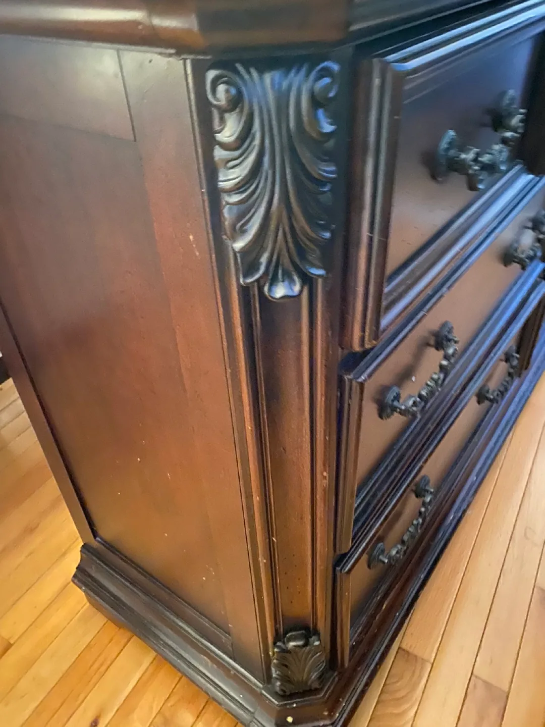 Dark Brown Wood Dresser thumbnail