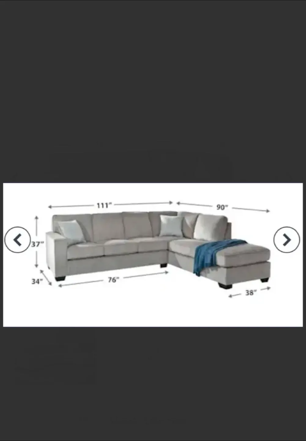 Sectional Couch - 111" x 90" thumbnail