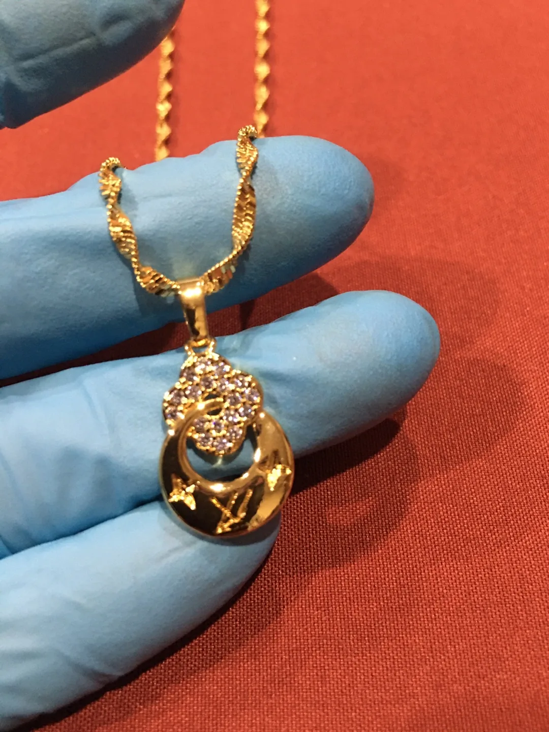 Gold Tone Jewellery Set - Necklace, Ring , Earrings and Bracelet image indicator(2)