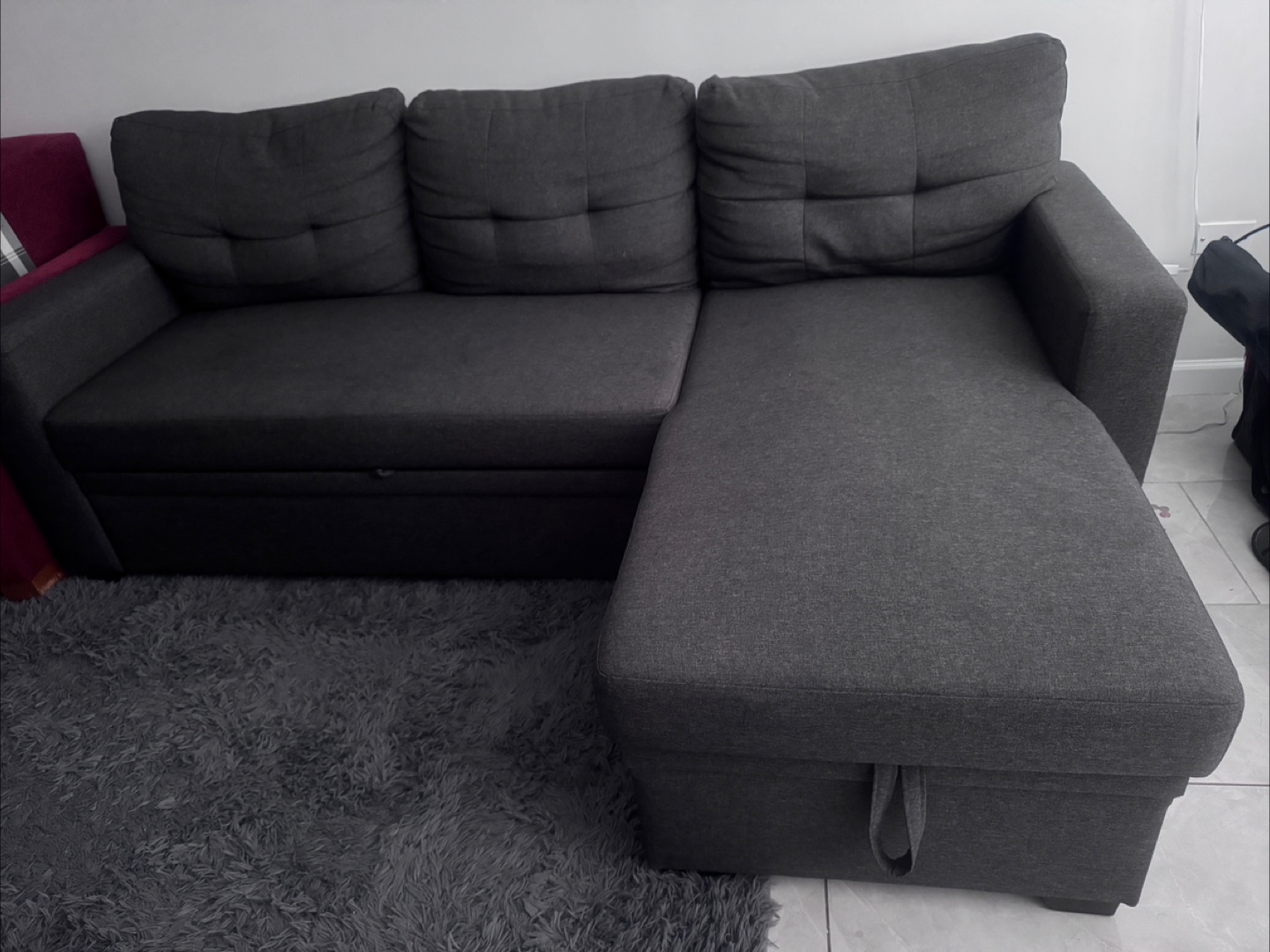 Gray Sectional Sofa bed with Storage - photo 2