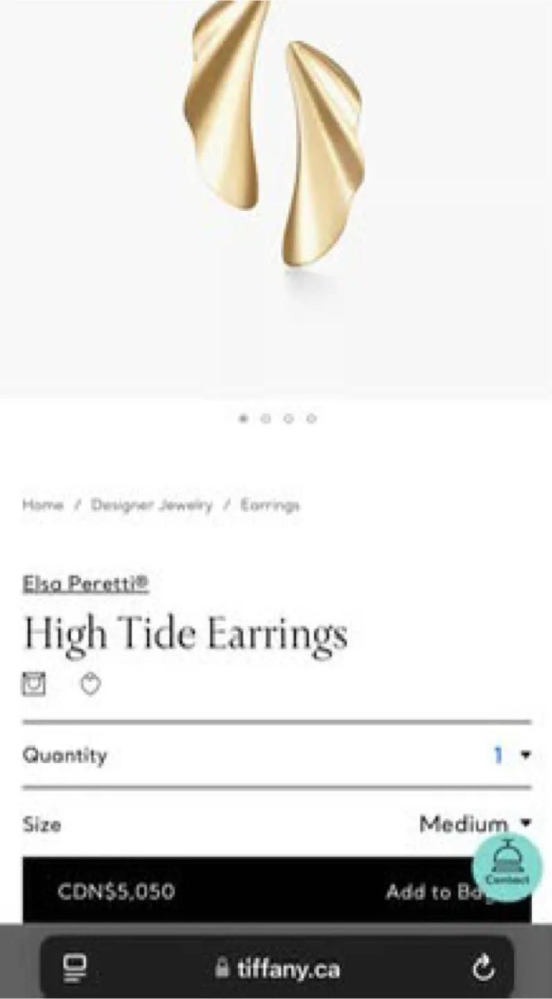 100% Authentic Tiffany & Co. 18K Gold Elsa Peretti Earrings image indicator(3)