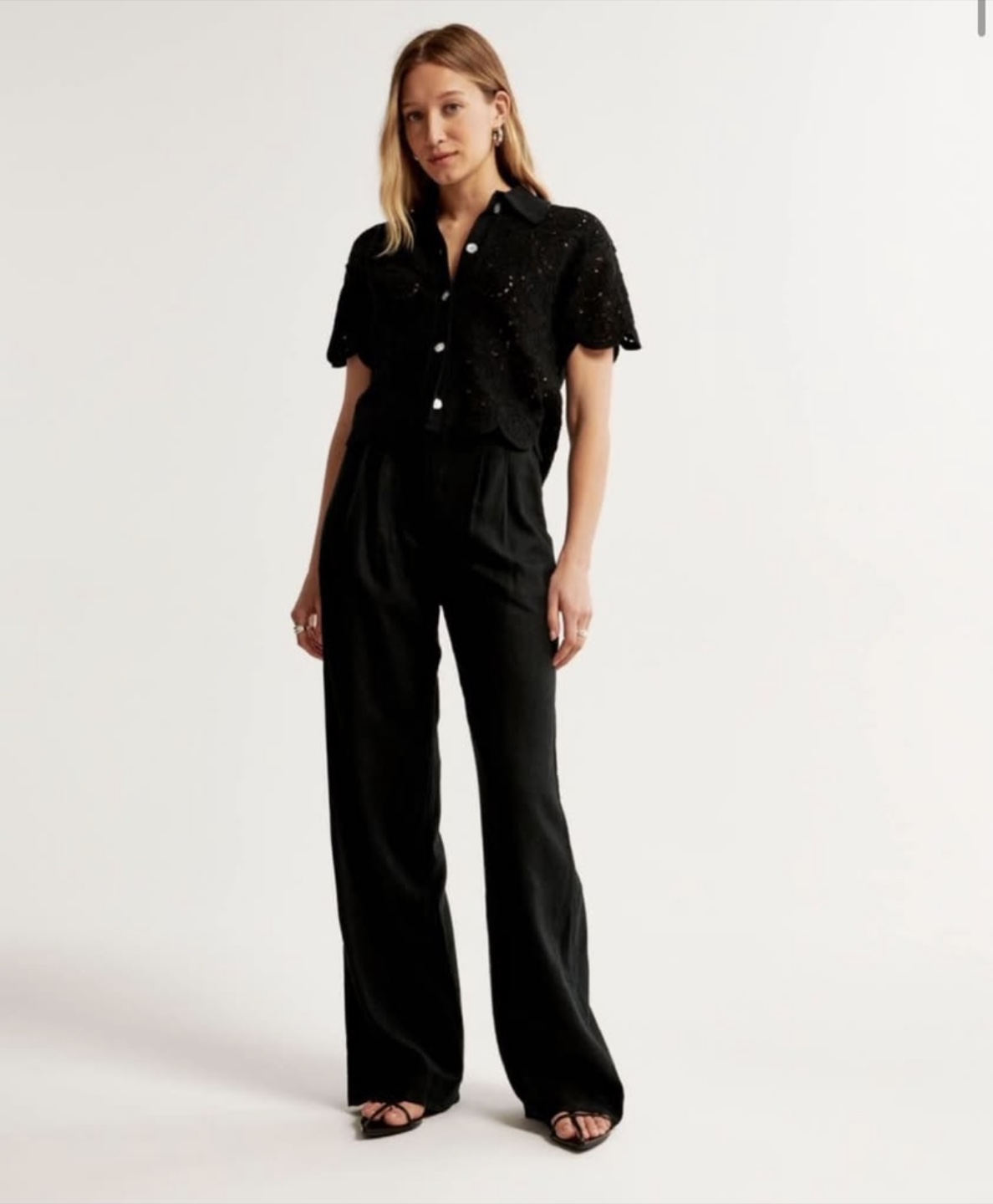 A&F Black Linen Pants - photo 2