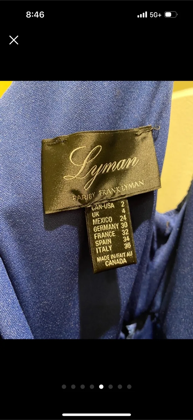 Frank Lyman designer Blue Lace Evening Gown - Size 2 image indicator(5)