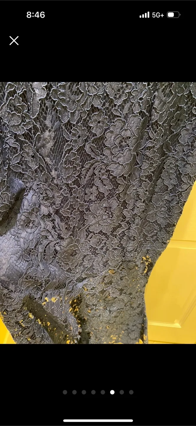 Frank Lyman designer Blue Lace Evening Gown - Size 2 image indicator(6)