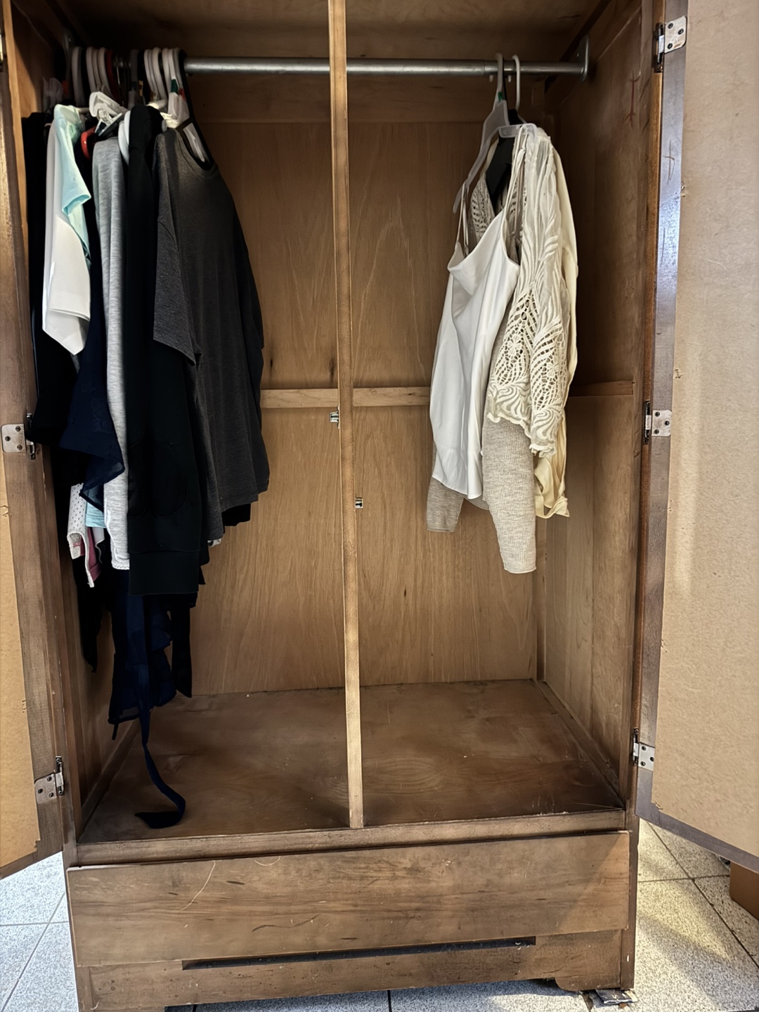 Wooden Armoire with Mirrored Doors - photo 3