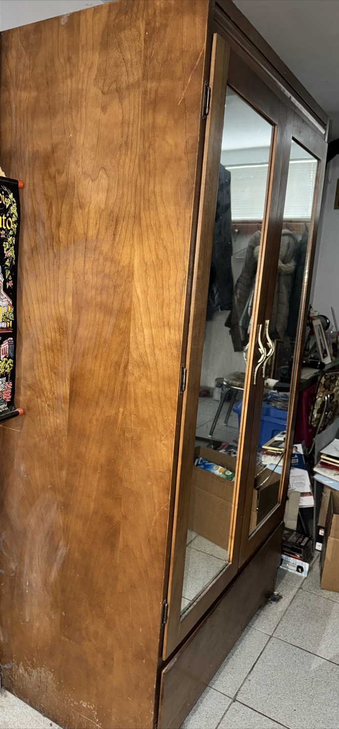 Wooden Armoire with Mirrored Doors - photo 2