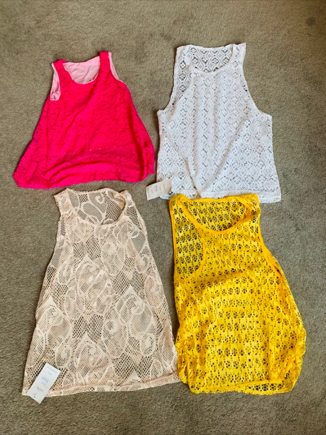 4 Ladies Short Sleeves Tank Top Lace for $5 image indicator(2)