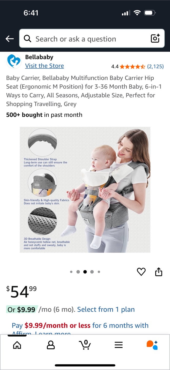 Bellababy Multifunction Baby Carrier - Grey - photo 3
