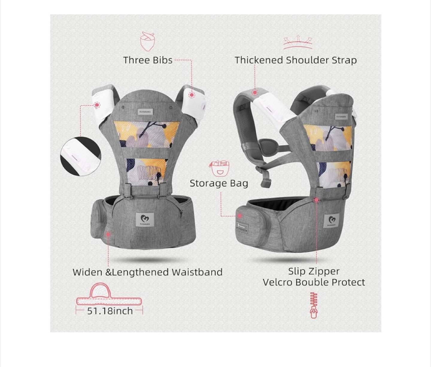 Bellababy Multifunction Baby Carrier - Grey - photo 2