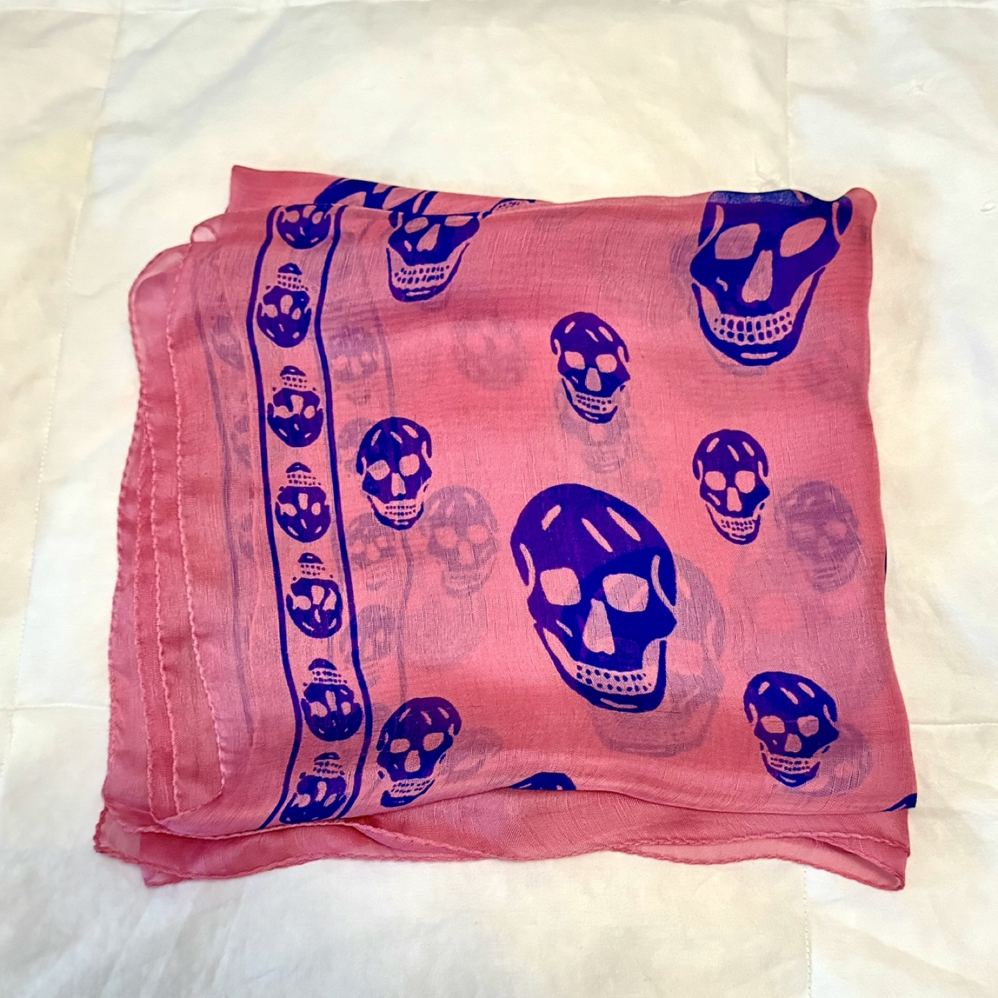 Alexander McQueen Pink Skull Scarf - photo 2