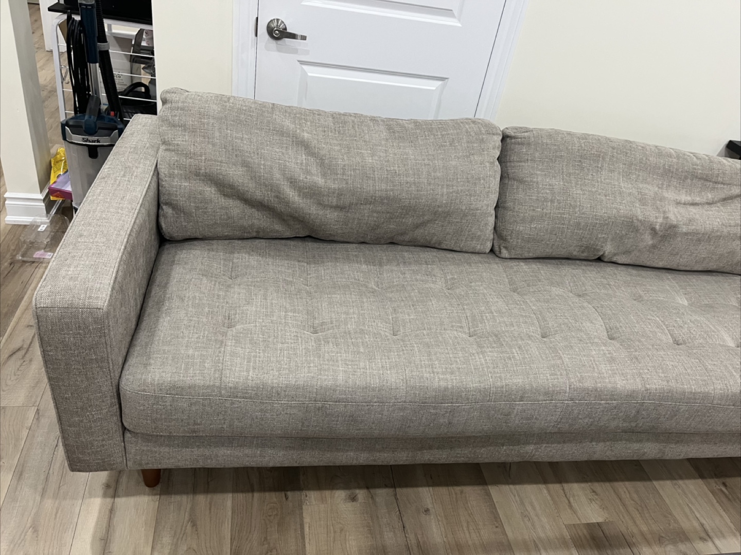 Solid Fabric Sofa Beige - Like New - photo 5