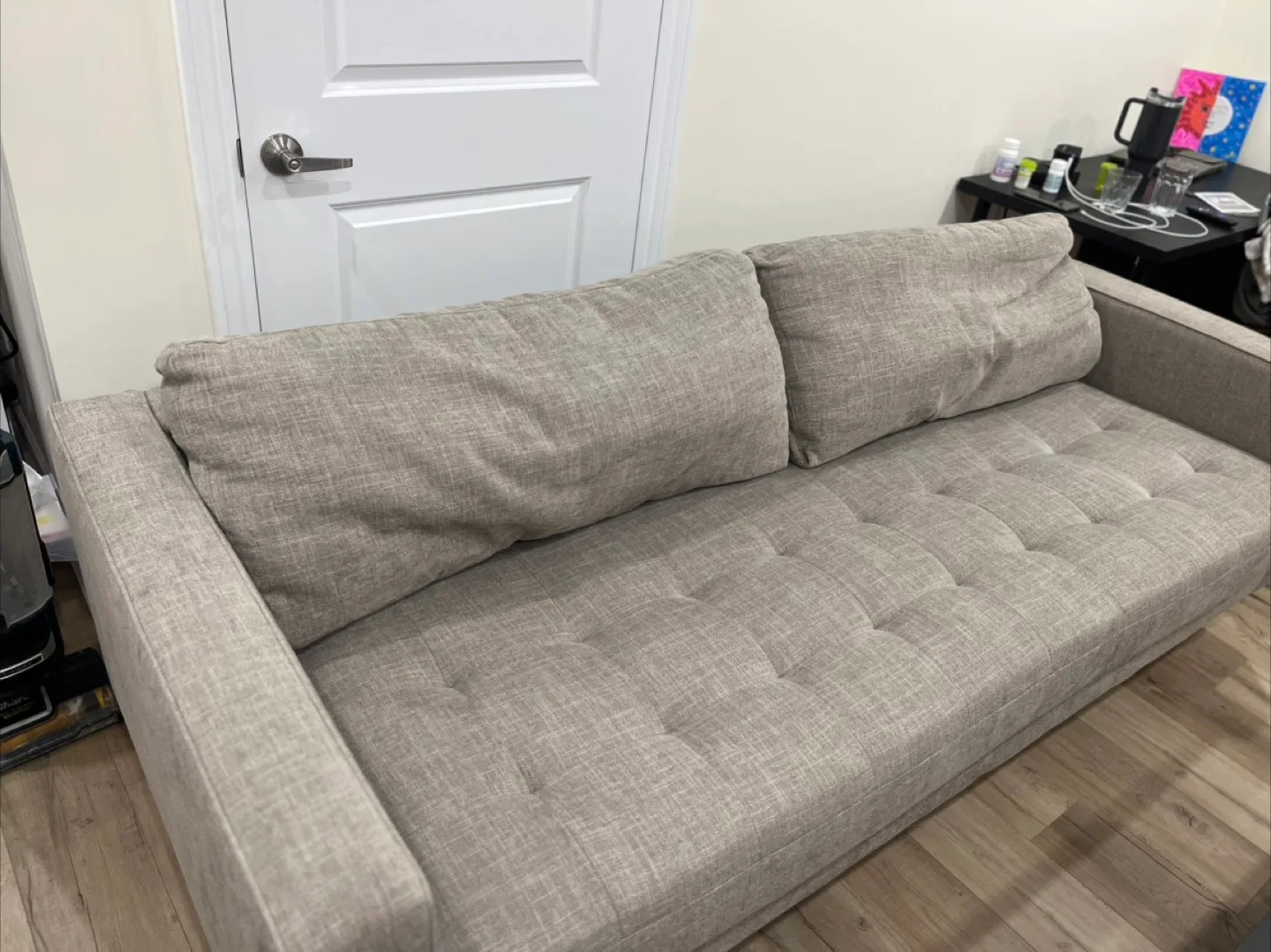 Solid Fabric Sofa Beige - Like New image indicator(4)