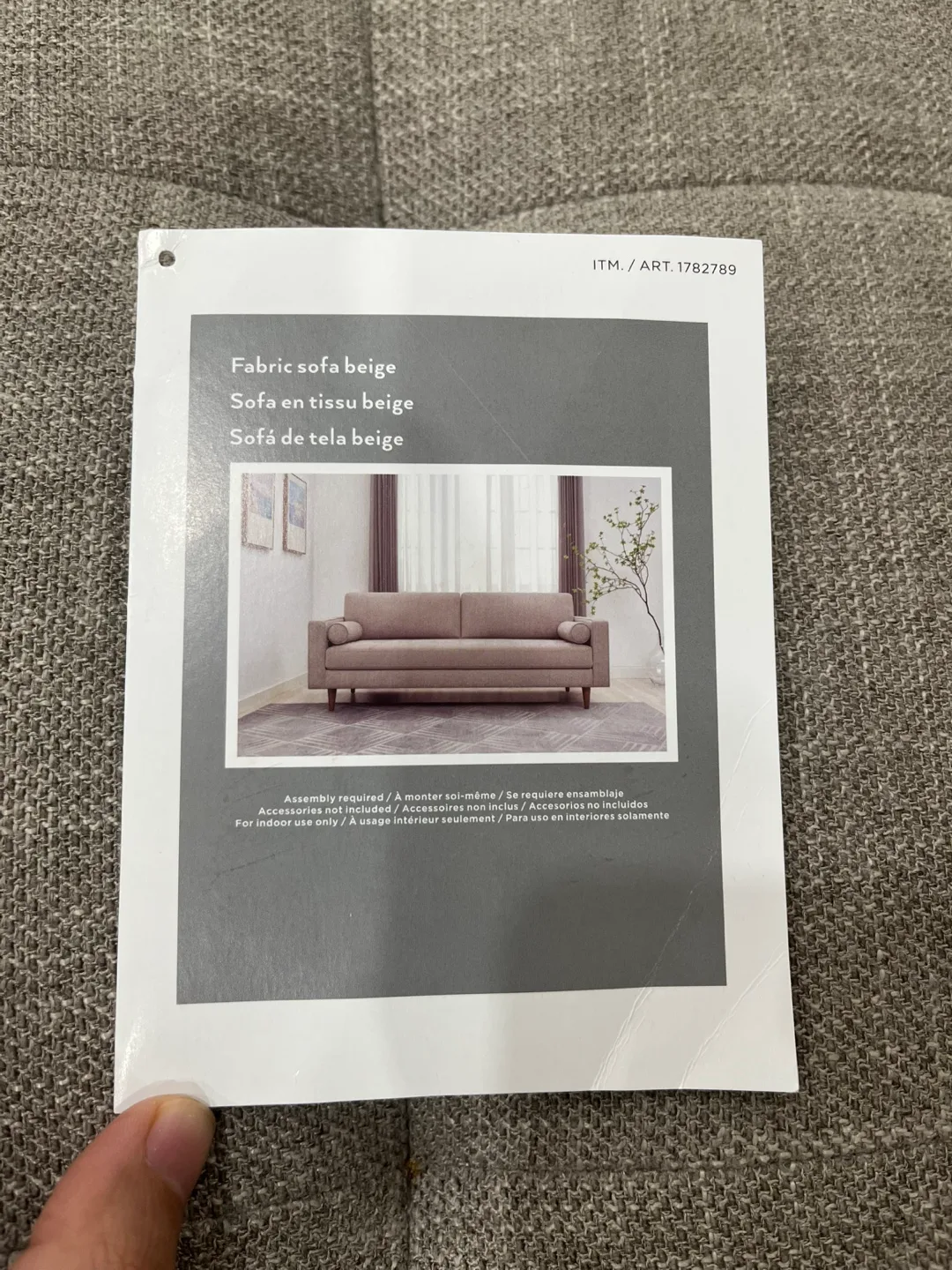 Solid Fabric Sofa Beige - Like New image indicator(2)