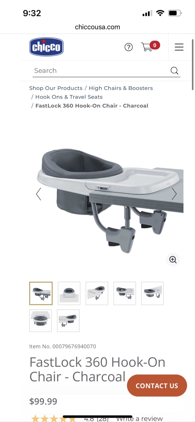 Unopened hook-on swivel high chair ($100 value!)