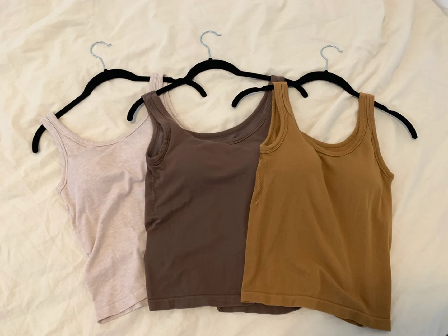 Tank Tops with Bra underneath- Beige, Brown, Tan thumbnail