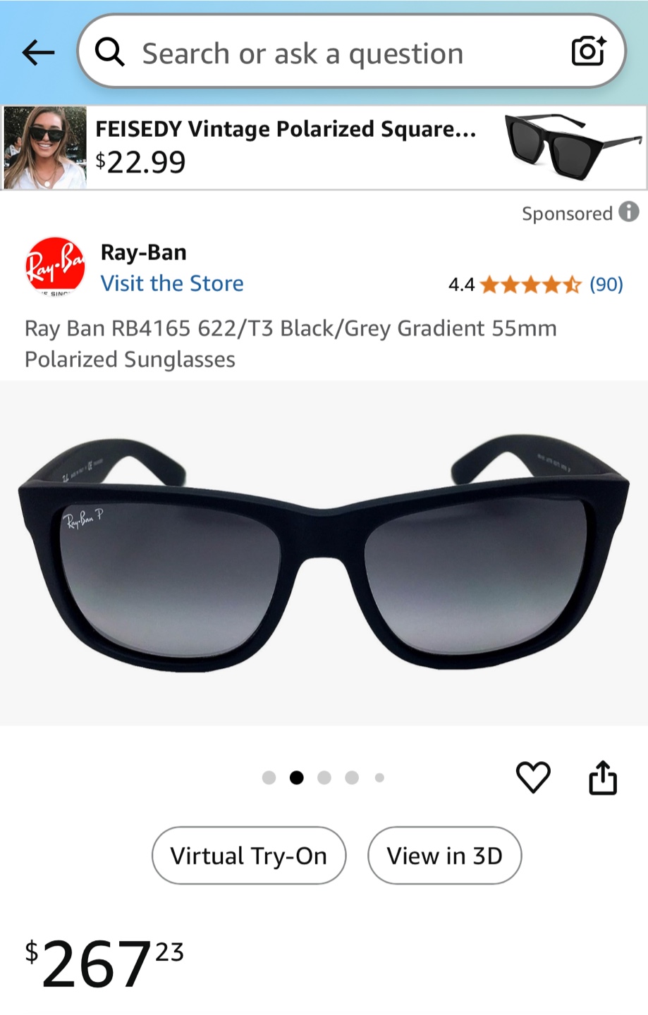 New Ray-Ban Polarized Sunglasses. Matte Black. MADE IN ITALY! - photo 2