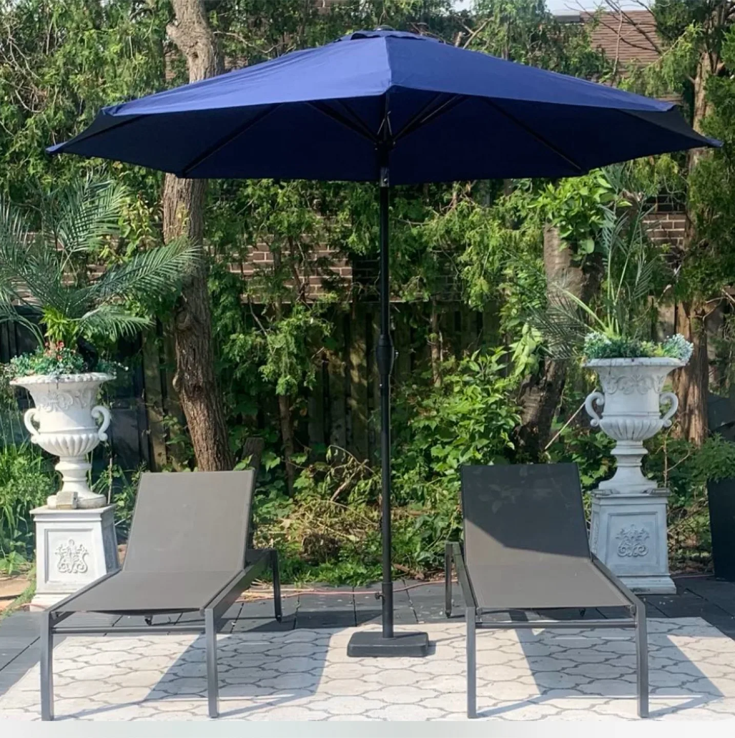 Navy Blue Patio Umbrella 9 feet thumbnail