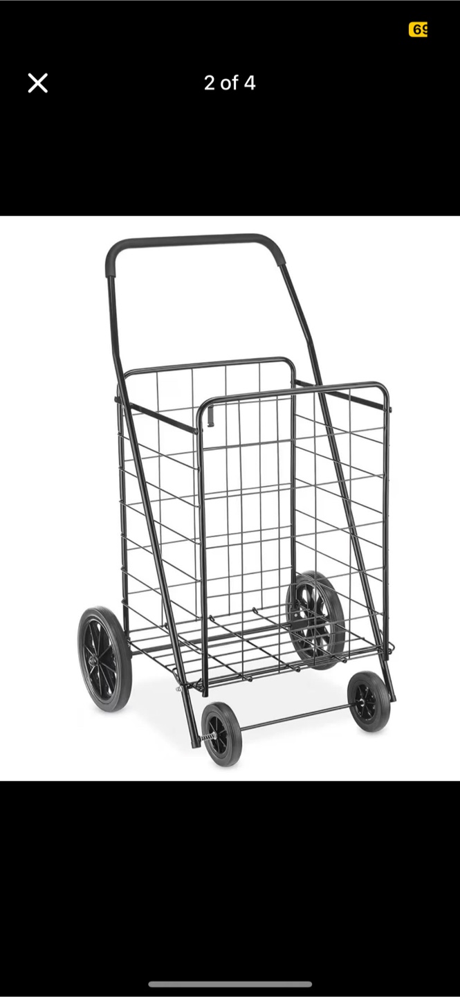 Folding Shopping Cart on Wheels - Black - photo 4