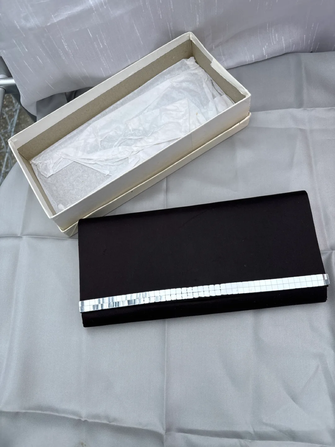 Black Clutch with Box made in Italy thumbnail