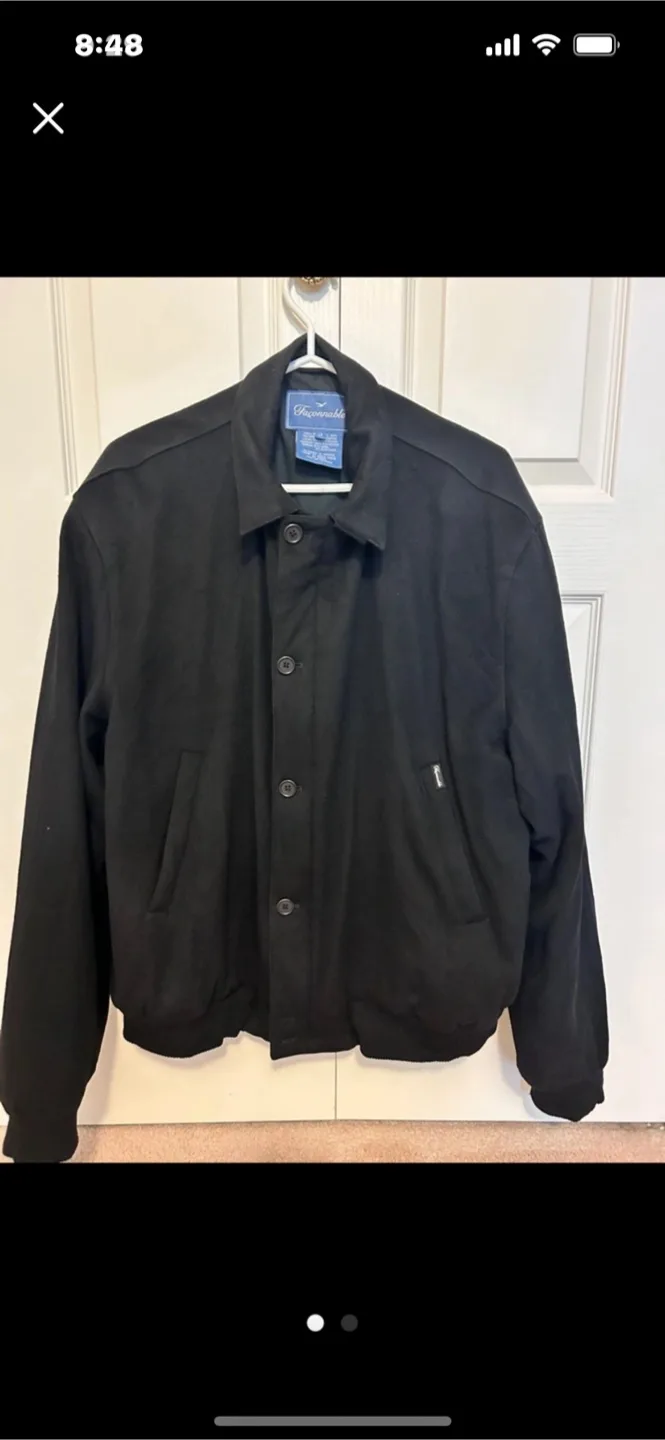 Faconnable Paris Black WOOL Jacket Size L thumbnail