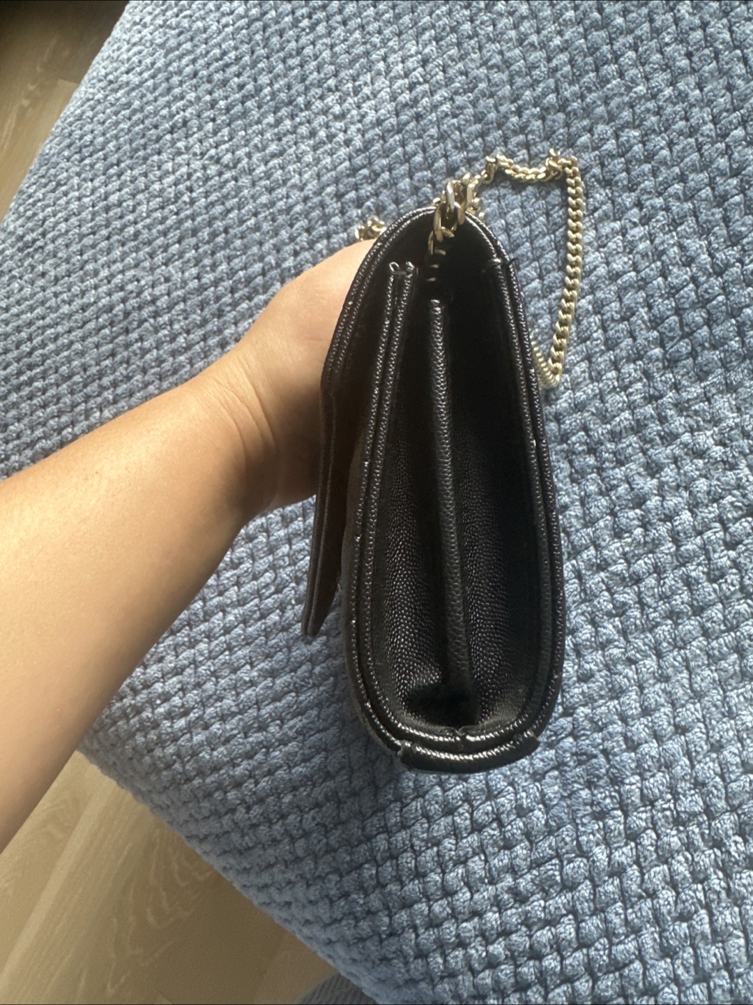 Crossbody Black Leather Wallet on Chain - photo 5