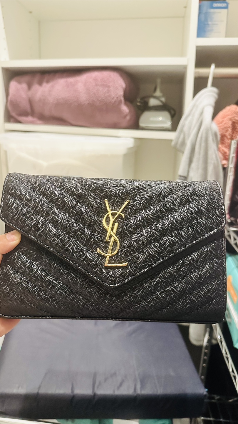 Crossbody Black Leather Wallet on Chain - photo 2