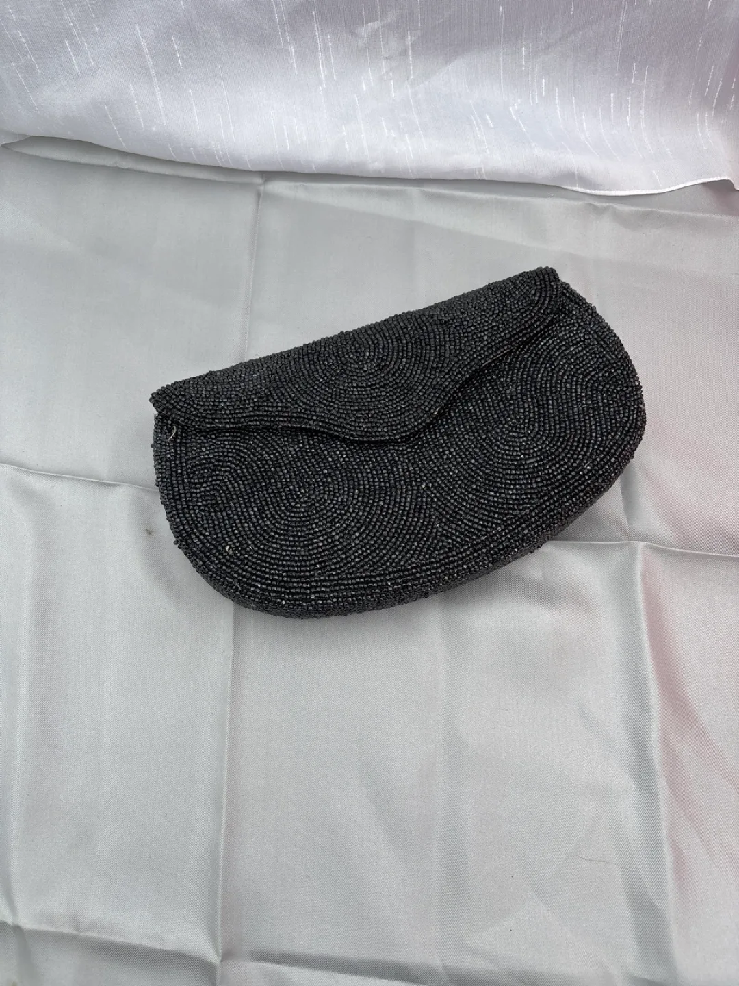 Vintage Beaded Clutch Purse - Black thumbnail
