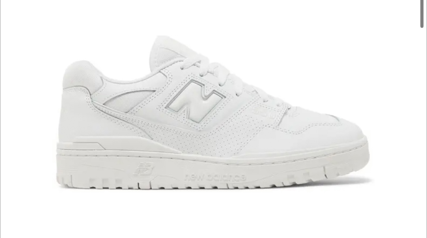New Balance 550s - Triple White colourway