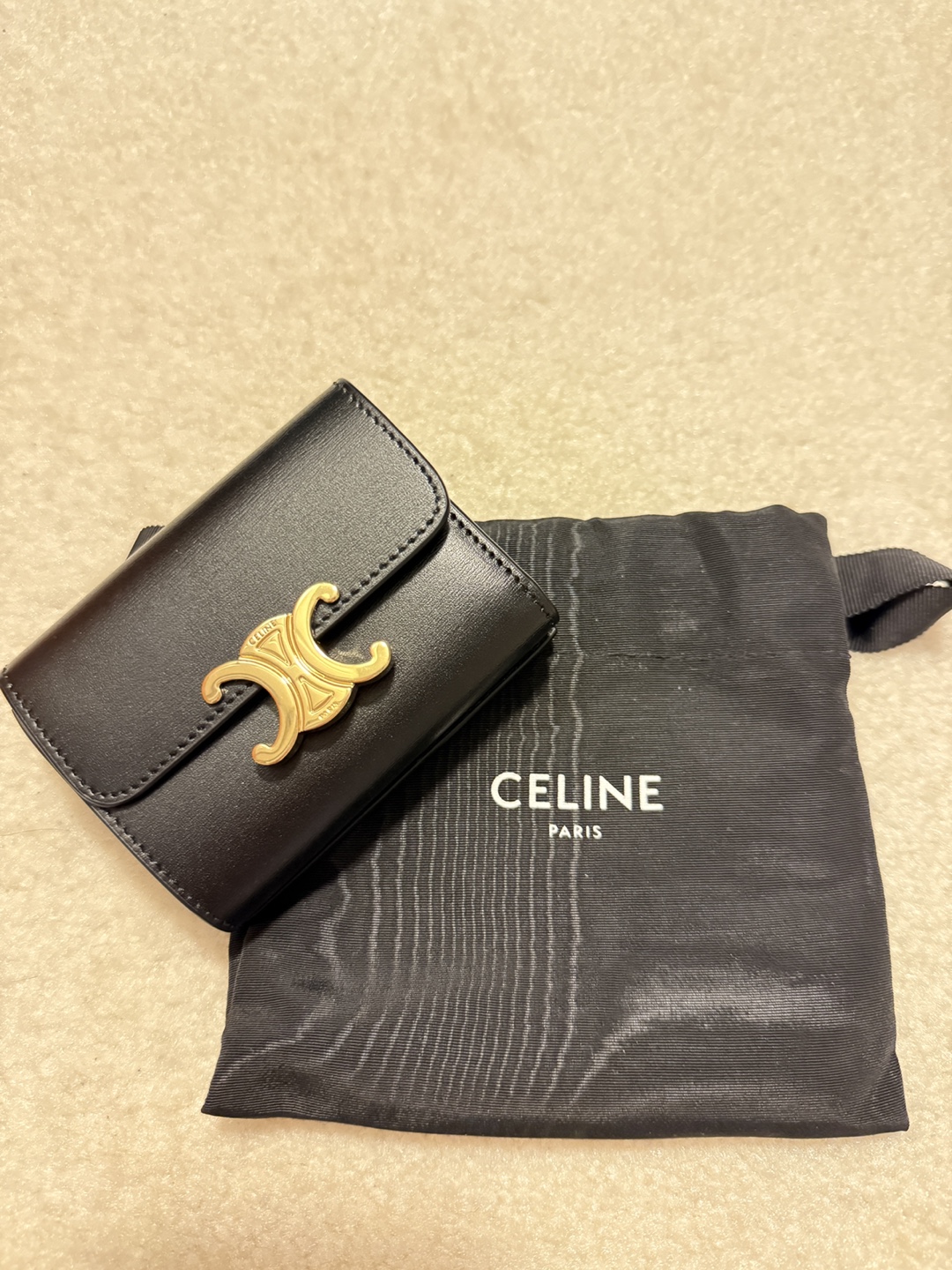 Celine Black Leather Card Holder & Wallet