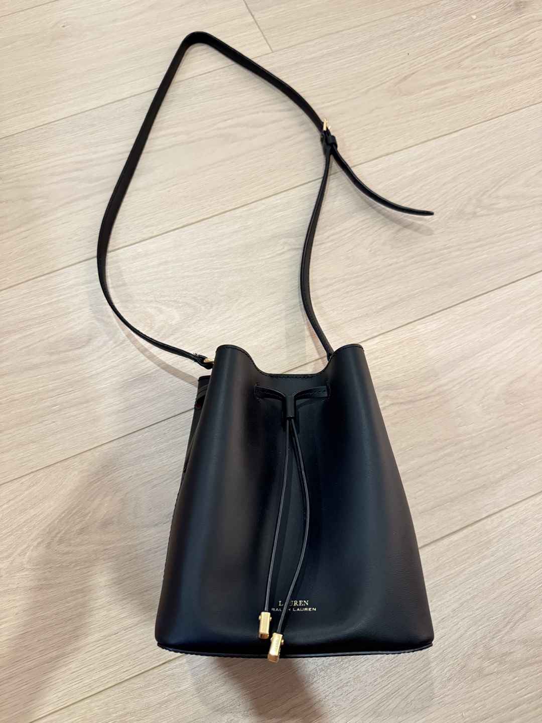 Ralph Lauren Black Leather Bucket Bag