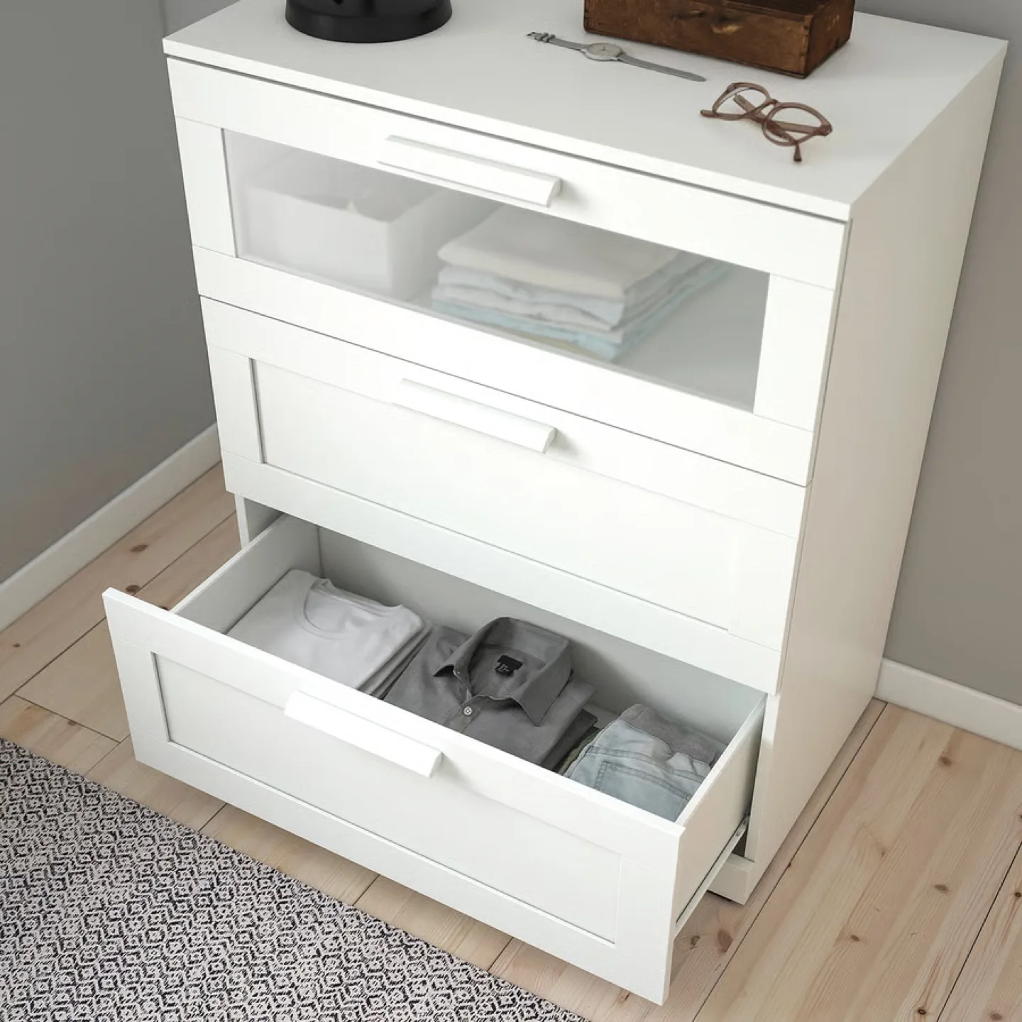 IKEA Hemnes White 3-Drawer Chest thumbnail