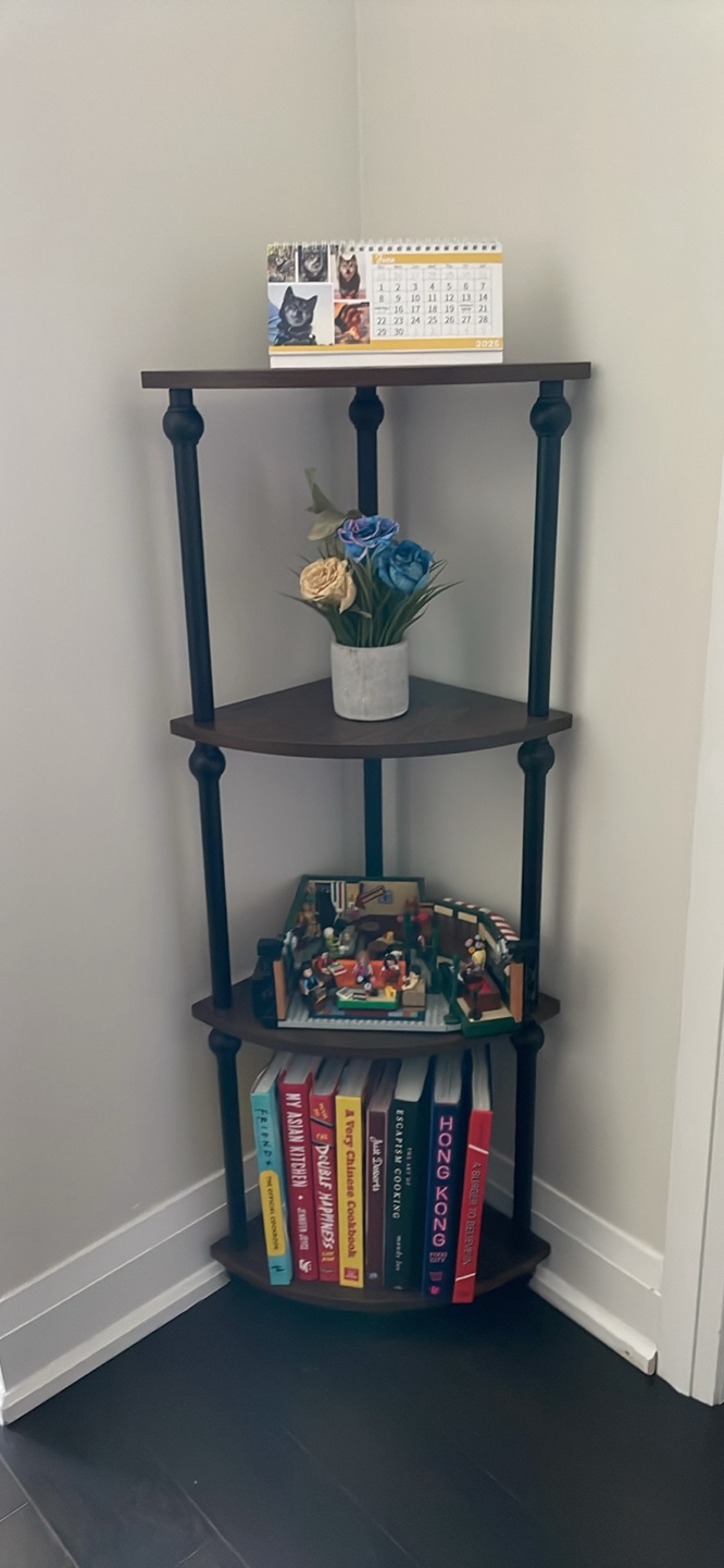 Corner Shelf - Dark Wood Finish