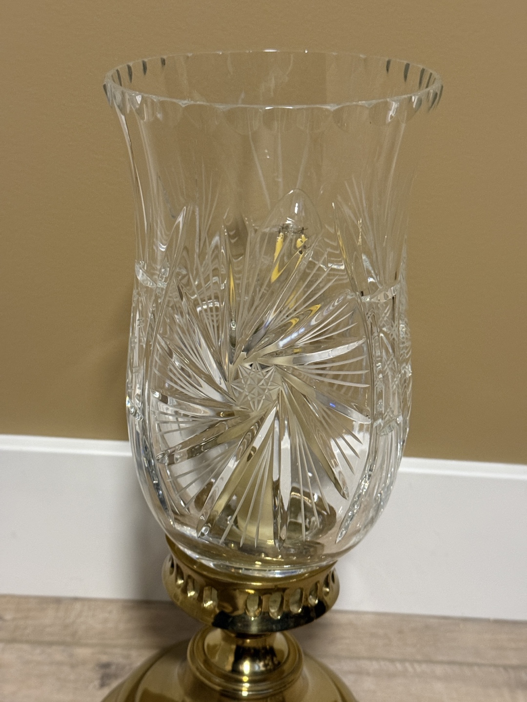 Vintage Crystal and Brass Table Lamp - photo 2