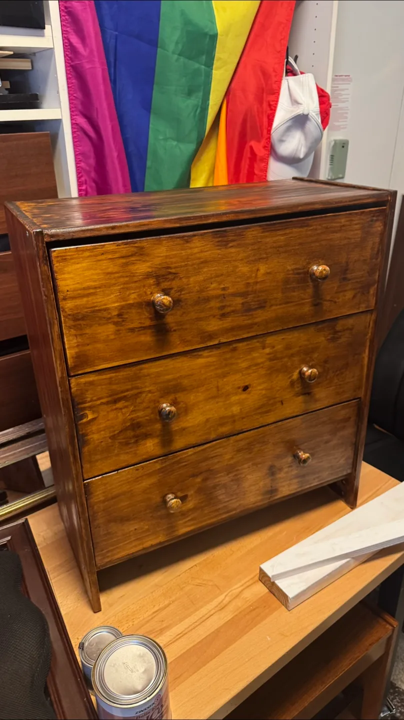 Real Wood Rustic Chic 3-drawer dresser (refinished ikea Rast)) thumbnail
