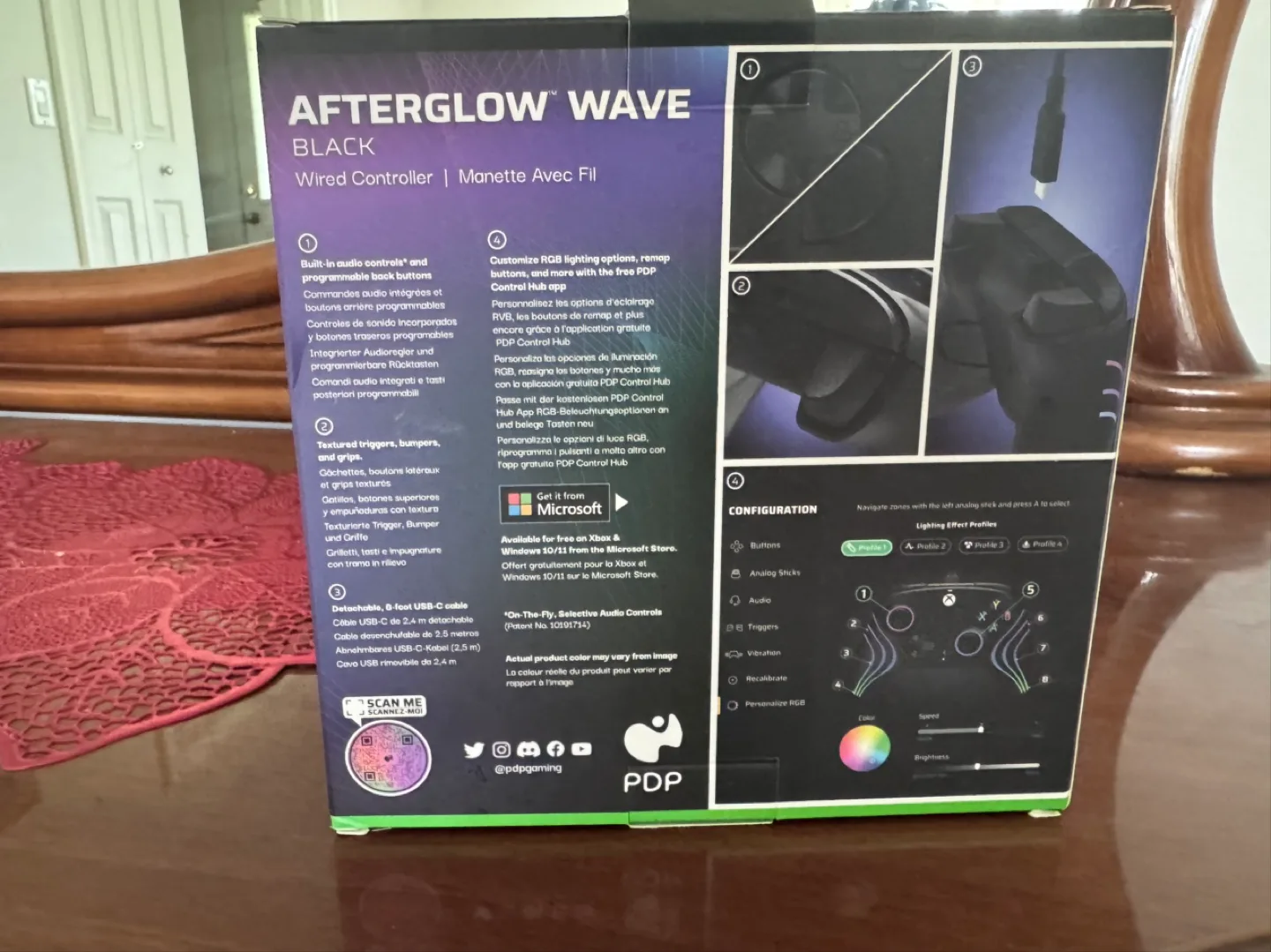 PDP Afterglow Wave Black Wired Controller image indicator(2)