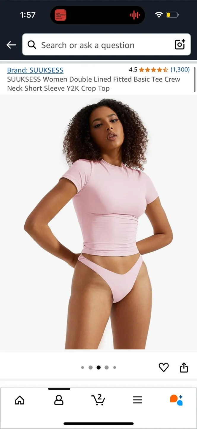 SUUKSESS Women's Fitted Top - Size Small fits XS image indicator(4)