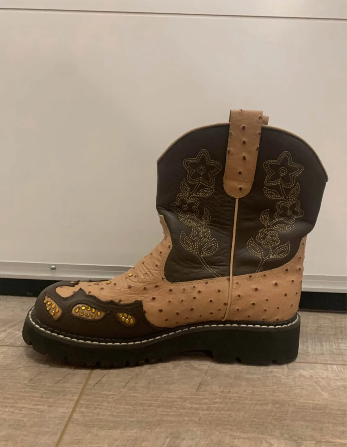 Ostrich Print Cowboy Boots - Size 8.5 image indicator(4)