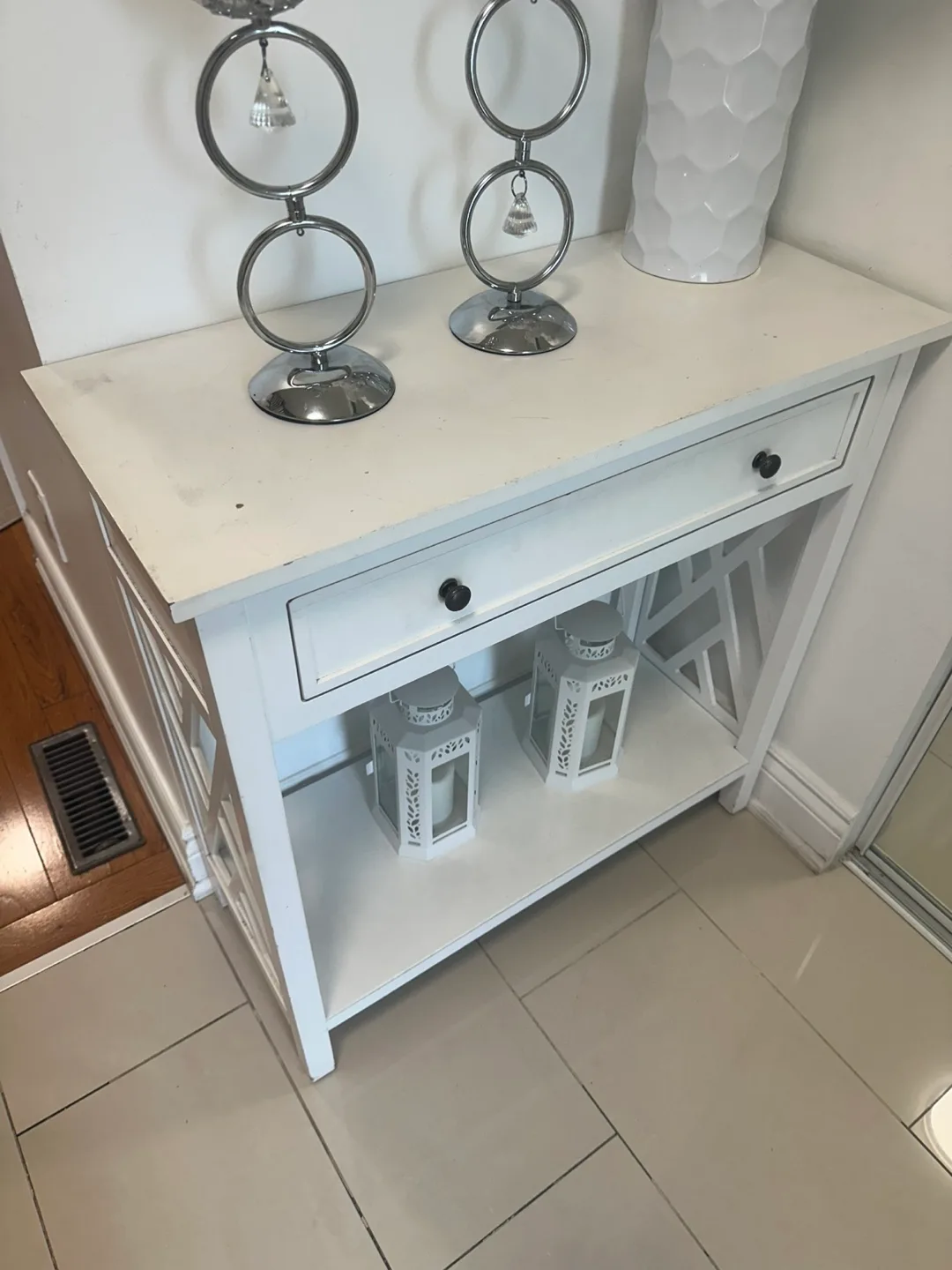 White Console Table with Drawer image indicator(2)
