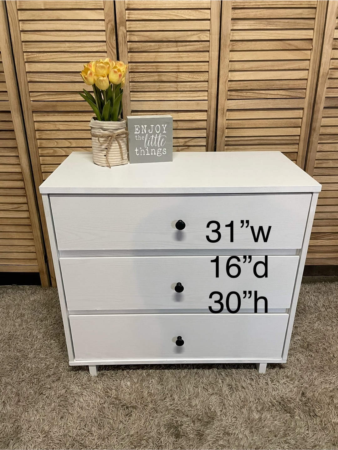 White 3-Drawer Dresser - photo 4