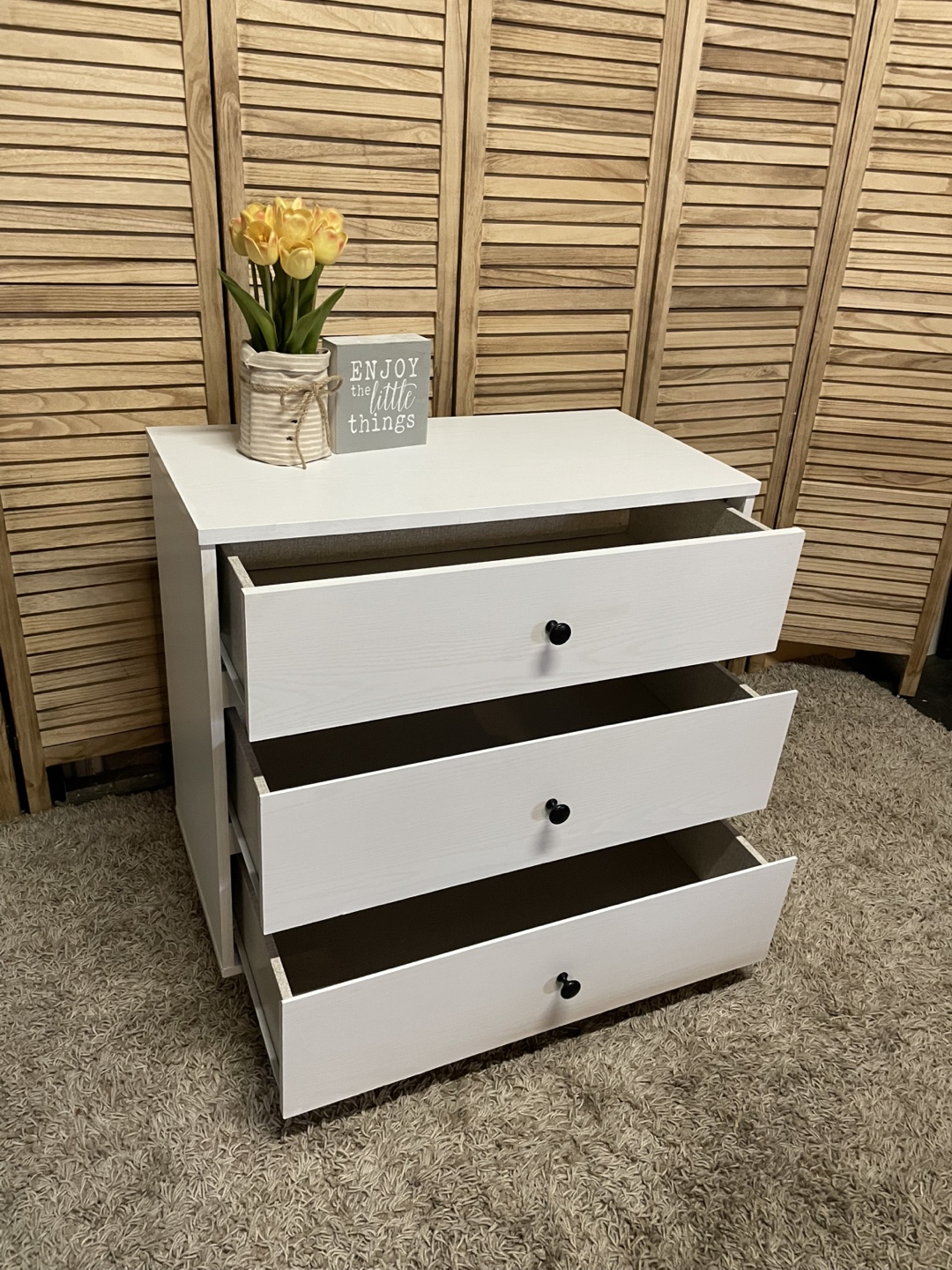 White 3-Drawer Dresser - photo 5