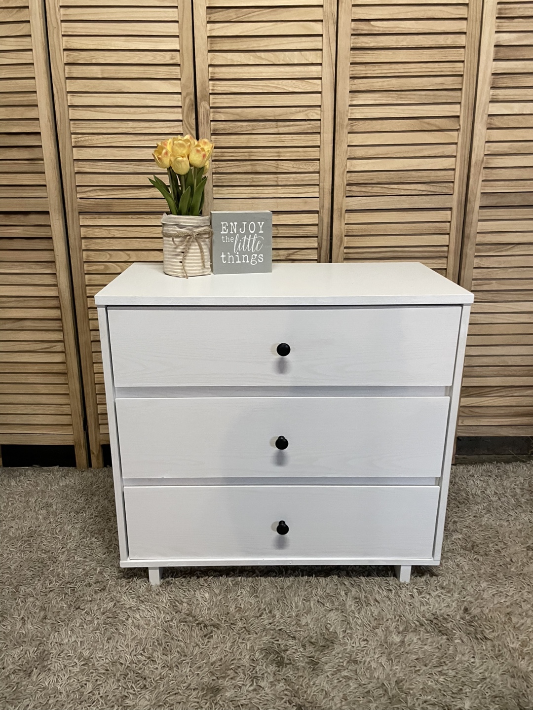 White 3-Drawer Dresser - photo 3