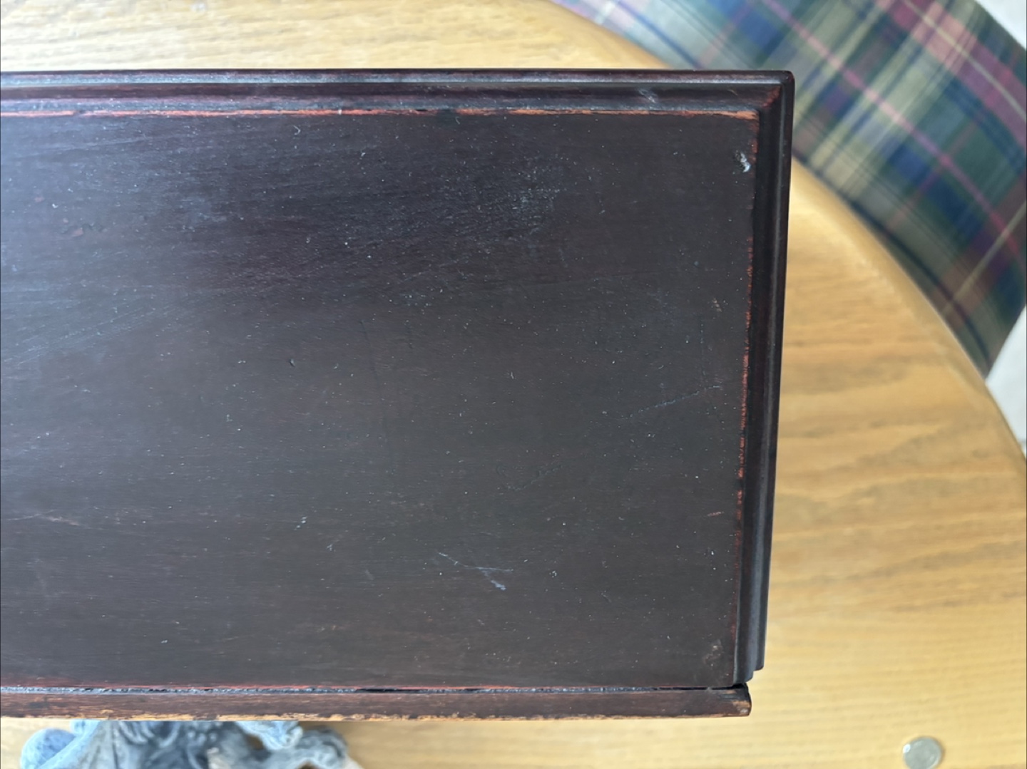 Dark Brown Wood Shelf with Glass Insert - photo 4