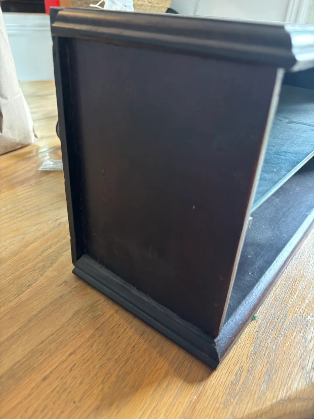 Dark Brown Wood Shelf with Glass Insert image indicator(6)