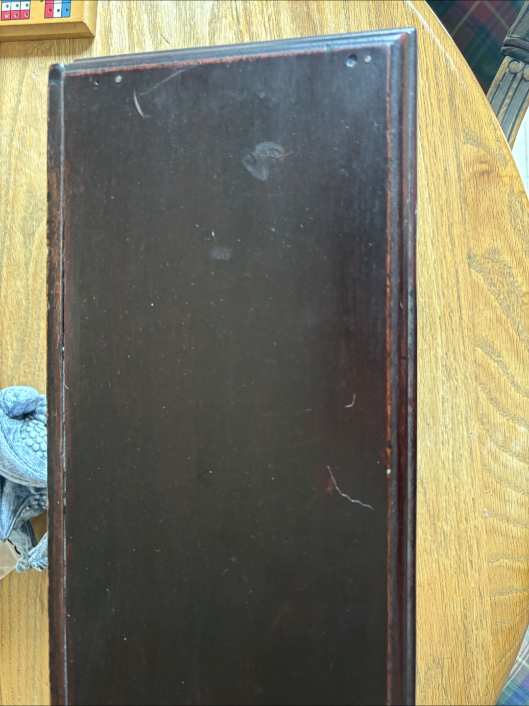 Dark Brown Wood Shelf with Glass Insert - photo 3