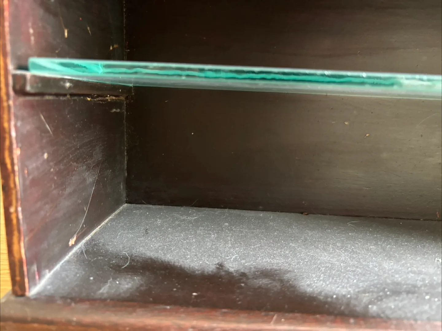 Dark Brown Wood Shelf with Glass Insert image indicator(9)