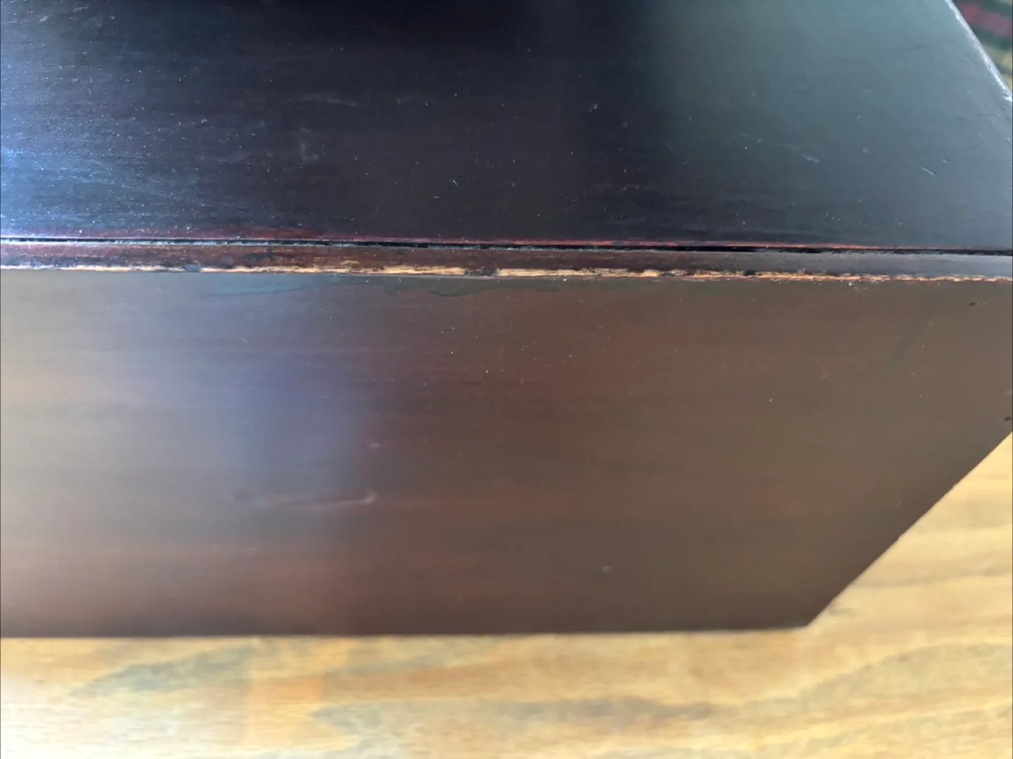 Dark Brown Wood Shelf with Glass Insert image indicator(7)